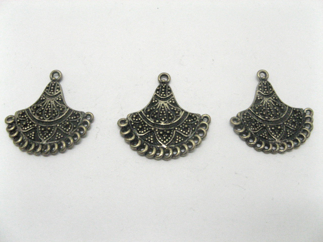 100 Antique Bronze Fans Chandelier Earring Findings
