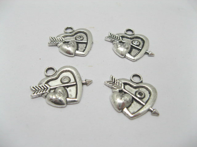 100 Charms Metal Cupid's Bow Jewellery Pendants - Click Image to Close