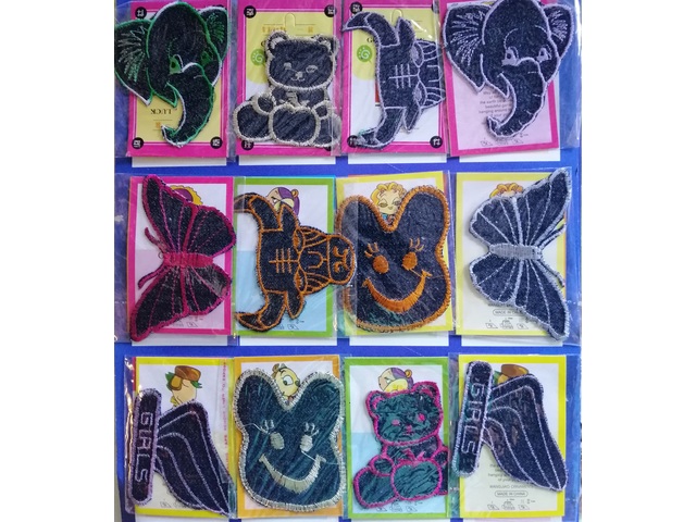48Pcs of cloth patchs For Kids cloth shoe hat butterfly cow etc