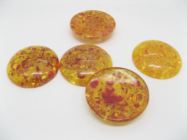 50 Orange Resin Round Pendents Size 45mm - Click Image to Close