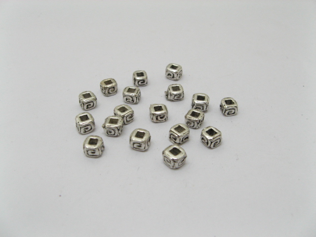 500 Silver Plated Cube Beads 5mm Spacer Jewelery Finding