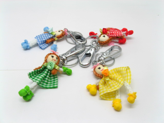 100 Colourful Cute Girl Doll Key Rings kr-p66 - Click Image to Close