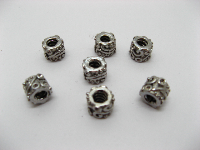 4x10 Alloy European Carved Metal Thread Beads ac-sp279 - Click Image to Close