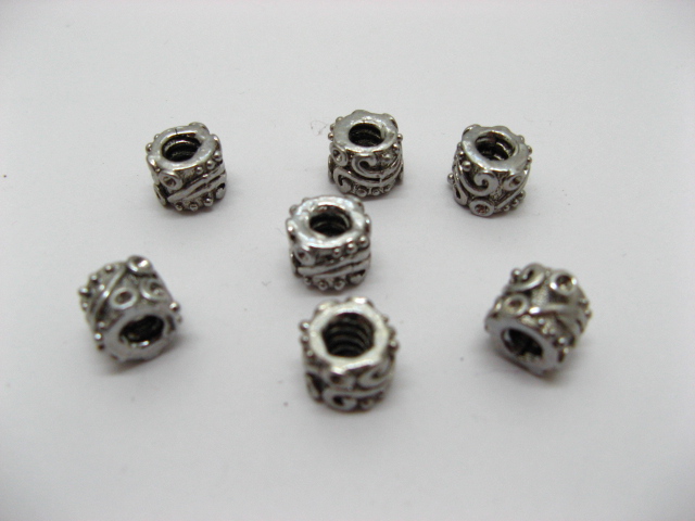 4x10 Alloy European Carved Metal Thread Beads ac-sp279