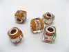 50 Orange Murano Cubic Glass European Beads 50 Orange Murano Cubic Glass European Beads