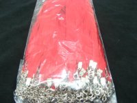 100 Red 2-stranded Ribbon Strings With Connector For Necklace