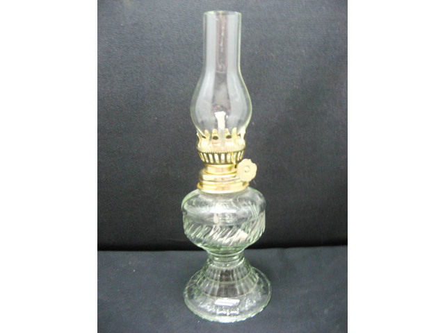 A Antique Clear Glass Kerosene Oil Finger Lamp