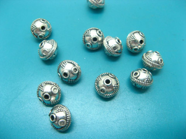 100 Silver Carved Ball Beads Spacer Finding ac-sp287 100 Silver Carved Ball Beads Spacer Finding ac-sp287