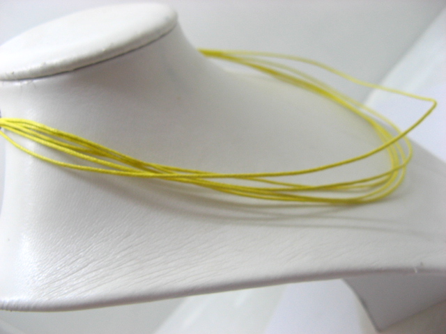 100 Yellow Multi-stranded Waxen Strings For Necklace - Click Image to Close
