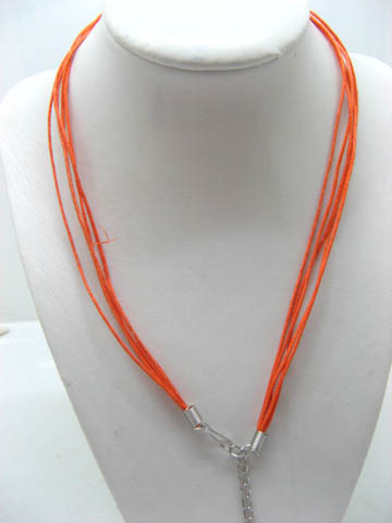 100 Orange Multi-stranded Waxen Strings For Necklace - Click Image to Close