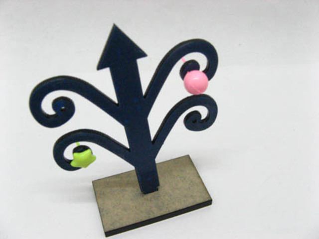 5X Black Acrylic Earring Display Stands Mixed
