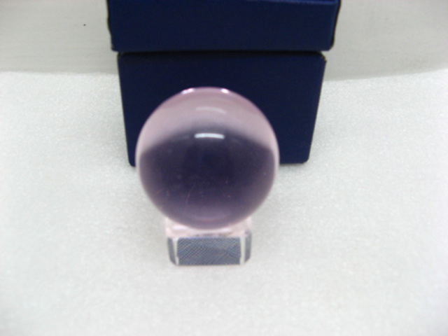 5X 40mm Pink Crystal Sphere Balls With Glass Base
