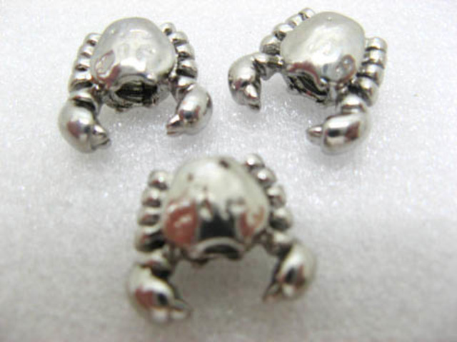 10 Alloy European Crab Metal Thread Beads ac-sp316 10 Alloy European Crab Metal Thread Beads ac-sp316