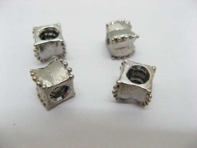 10 Alloy European Cube Thread Beads ac-sp352 10 Alloy European Cube Thread Beads ac-sp352