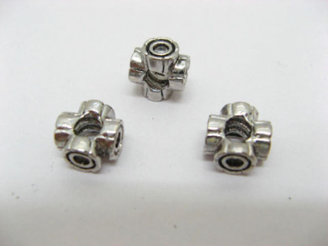10 Alloy European Cross Thread Beads ac-sp362 10 Alloy European Cross Thread Beads ac-sp362