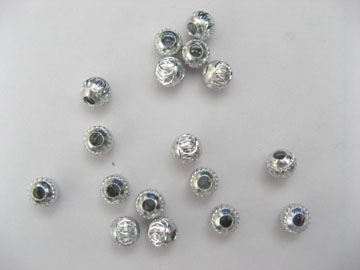 200 Argenteous Aluminium Round Beads dia.8mm - Click Image to Close