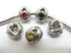 10 Alloy Fit European Beads With Rhinestone ac-sp424 10 Alloy Fit European Beads With Rhinestone ac-sp424