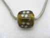 50 Coffee Murano Flower Cubic Glass European Beads be-g278 50 Coffee Murano Flower Cubic Glass European Beads be-g278