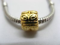 10Pcs 18K Gold Plated European Barrel Thread Beads ac-sp385