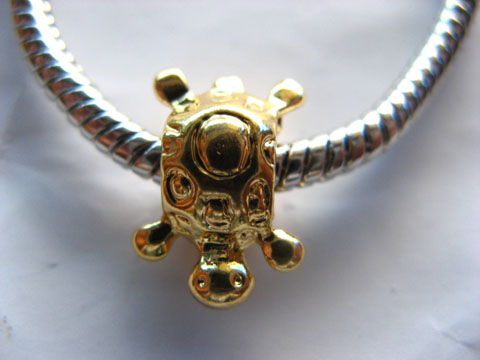 10PCS 18K Gold Plated European Turtle Thread Beads ac-sp384 - Click Image to Close