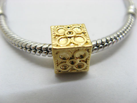 10Pcs 18K Gold Plated European Cubic Thread Beads ac-sp386 - Click Image to Close