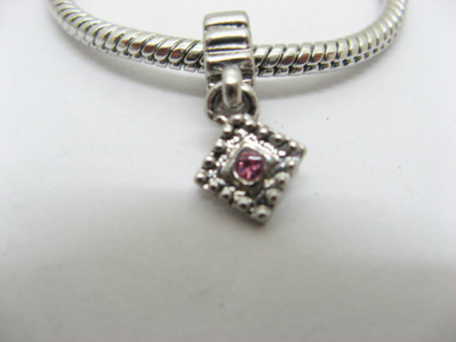 10 Alloy European Thread Beads With Square Dangle ac-sp434 10 Alloy European Thread Beads With Square Dangle ac-sp434