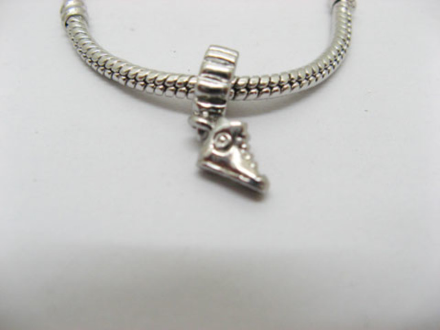 10 Alloy European Thread Beads With Shoe Dangle ac-sp436