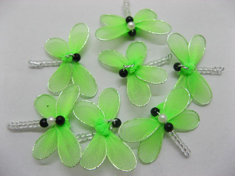 100 Green Fairy Dragonfly Jewellery Charms 4cm Pendants - Click Image to Close