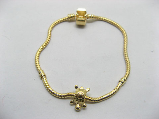 4Pcs 18K Gold European Bracelets Charms Bead Length 18cm Wholes 4Pcs 18K Gold European Bracelets Charms Bead Length 18cm Wholes