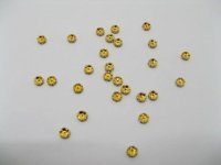 100 Golden Rondelle Flower Rhinestone Spacers Beads
