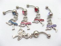 12 Girl Rhinestone Belly Body Piercing Jewelry er-b43