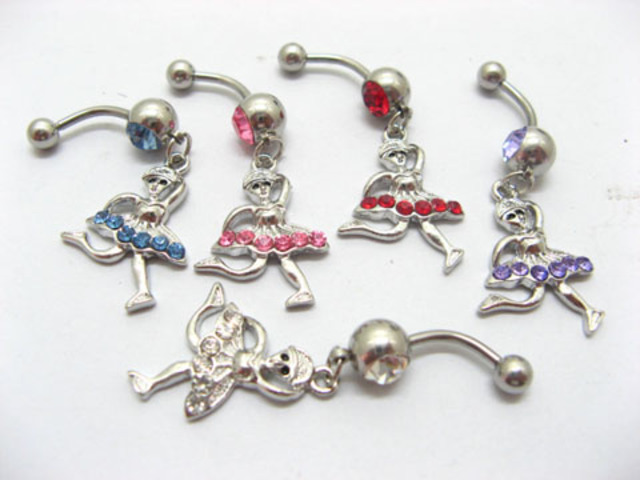 12 Girl Rhinestone Belly Body Piercing Jewelry er-b43