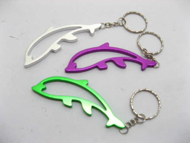 4x12 Aluminium alloy Dolphin Bottle opener key rings - Click Image to Close