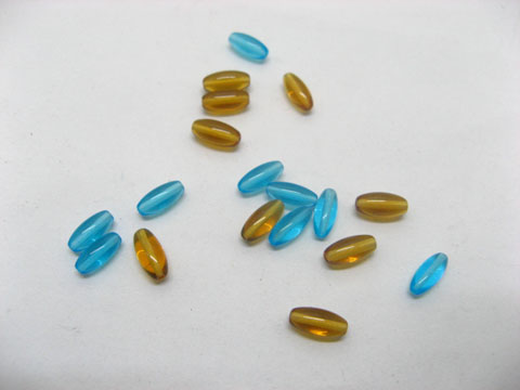 1000gram Blue & Yellow Plastic Beads - Click Image to Close