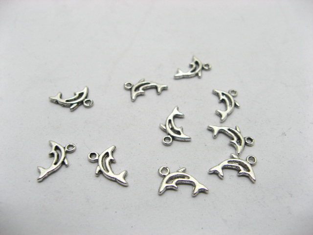 500 Metal Dolphin Jewelry Charms Pendants ac-mp154 - Click Image to Close
