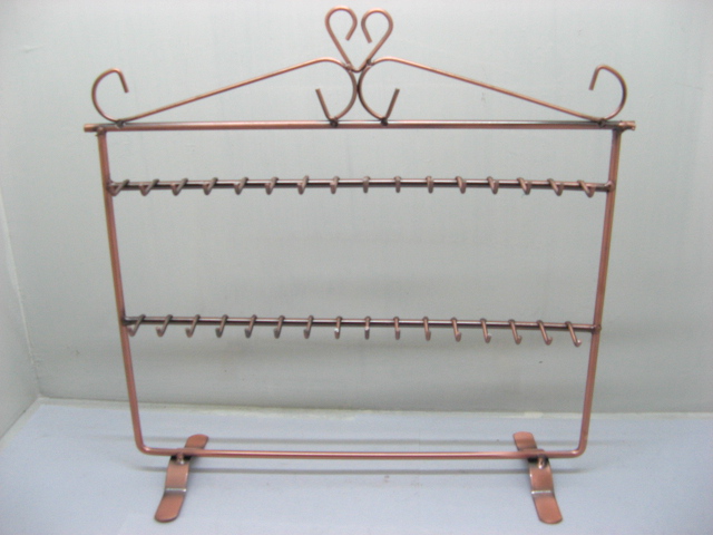 1X Copper Holder 2-Layer 32 Hook Jewelry display Rack dis-ea181 - Click Image to Close