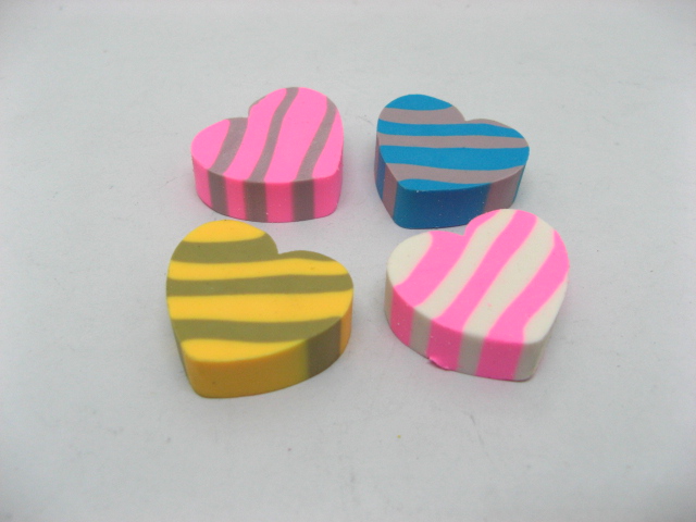36 Mixed Colour Novelty Heart Shape Erasers - Click Image to Close