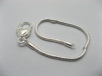 4Pcs Sliver Heart Clasp European Bracelet 19cm ac-str217 4Pcs Sliver Heart Clasp European Bracelet 19cm ac-str217
