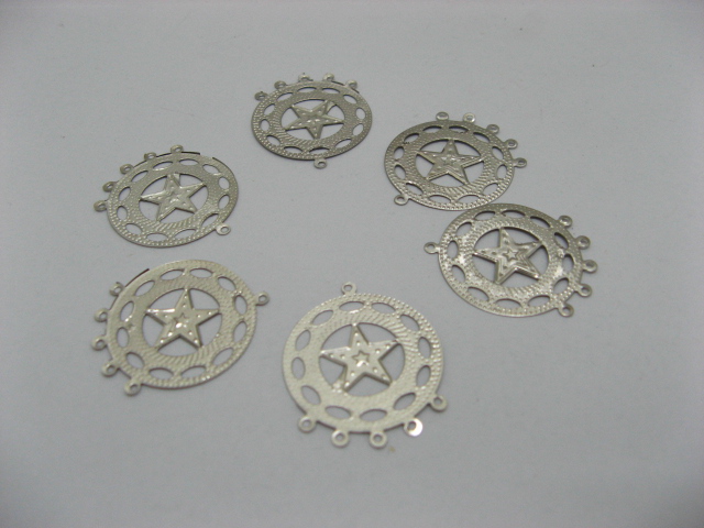 400 Metal Chandelier Round Earring Connector ac-ea115 - Click Image to Close