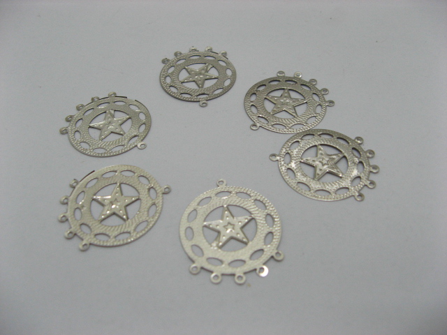400 Metal Chandelier Round Earring Connector ac-ea115