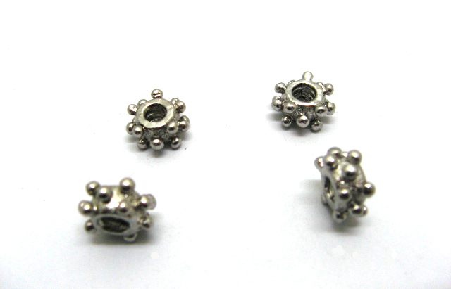 10 Metal Dotted Barrel Thread European Beads ac-sp572 - Click Image to Close