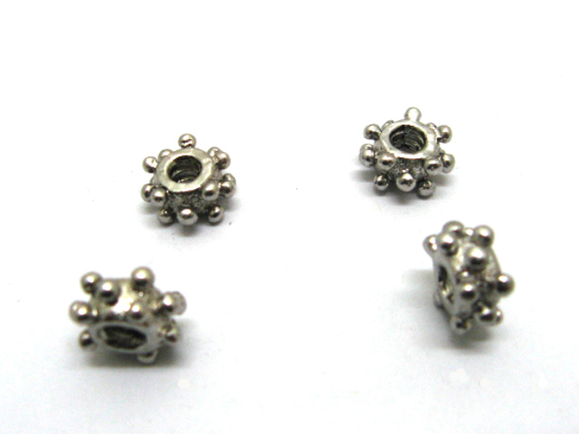 10 Metal Dotted Barrel Thread European Beads ac-sp572 10 Metal Dotted Barrel Thread European Beads ac-sp572