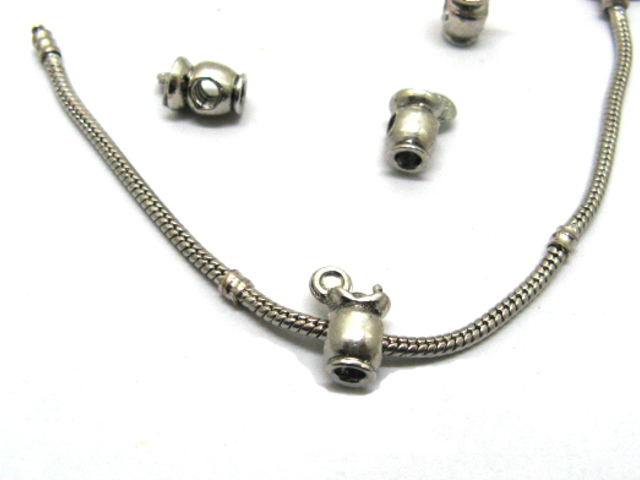 10 Metal flagon shaped Thread European Beads ac-sp574 10 Metal flagon shaped Thread European Beads ac-sp574