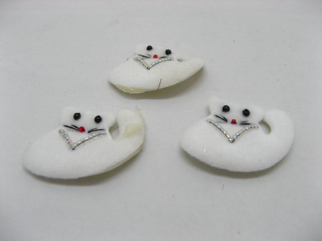 100pcsWhite Padded Appliques Craft Cats Embellishments 100pcsWhite Padded Appliques Craft Cats Embellishments