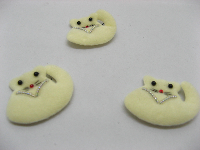 100pcsYellow Padded Appliques Craft Cats Embellishments 100pcsYellow Padded Appliques Craft Cats Embellishments