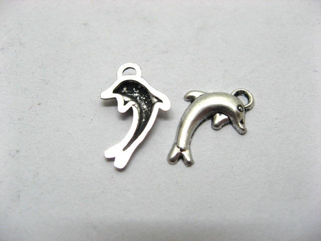 100 Dolphin Charm Pendants Jewellery Finding ac-pe241 - Click Image to Close