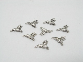 100 Pewter Bird Spacers Beads Jewellery finding ac-ea70 - Click Image to Close