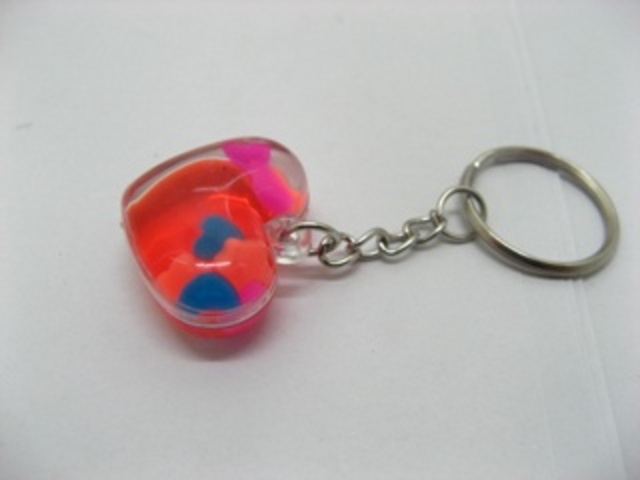 12 Heart Key Rings with Floating Animal Inside 12 Heart Key Rings with Floating Animal Inside