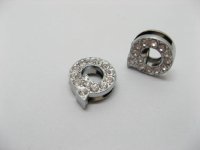 10 Fashion Rhinestone Letter "Q" Beads Collar Charms