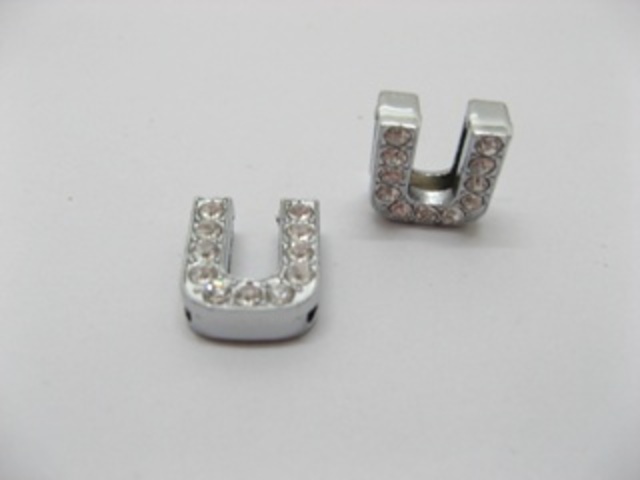 10 Fashion Rhinestone Letter "U" Beads Collar Charms 10 Fashion Rhinestone Letter "U" Beads Collar Charms